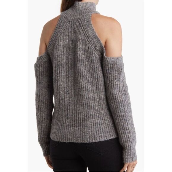 NWOT ASTR the Label womens Tori mock cold shoulder sweater medium gray‎ - Picture 2 of 11